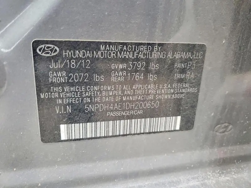 2013 HYUNDAI ELANTRA GLS  