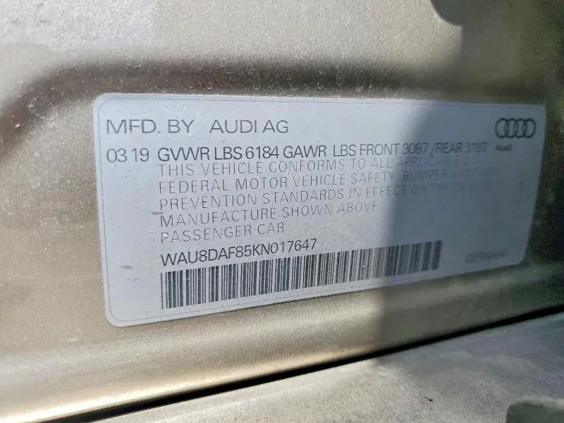 2019 AUDI A8 L  