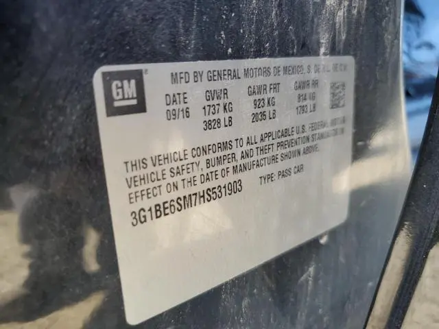 2017 CHEVROLET CRUZE LT  