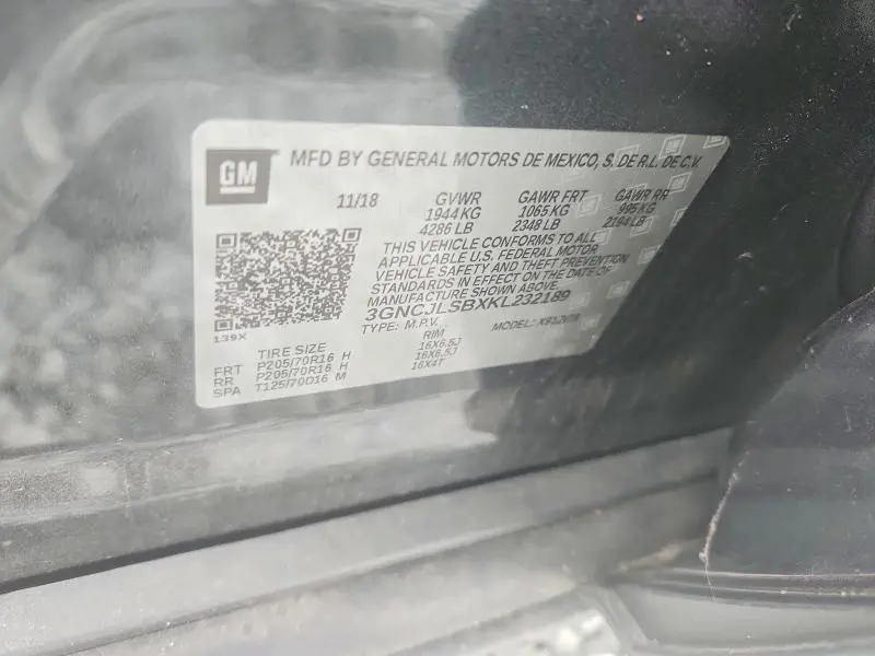 2019 CHEVROLET TRAX 1LT  