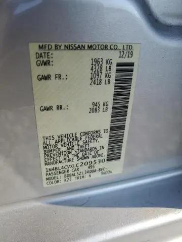 2020 NISSAN ALTIMA SR  