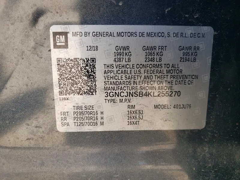 2019 CHEVROLET TRAX LS  