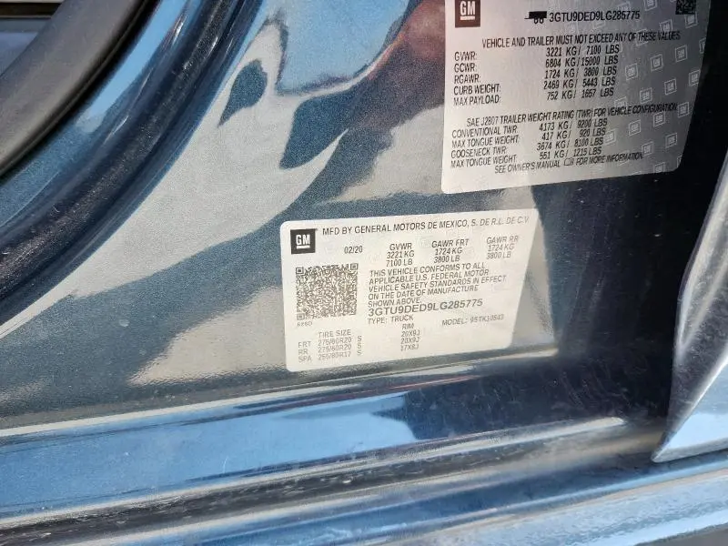 2020 GMC SIERRA K1500 SLT
