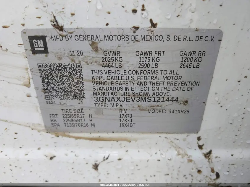 2021 CHEVROLET EQUINOX FWD 2FL