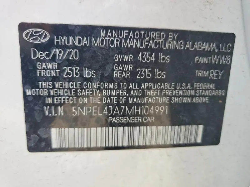 2021 HYUNDAI SONATA SEL  