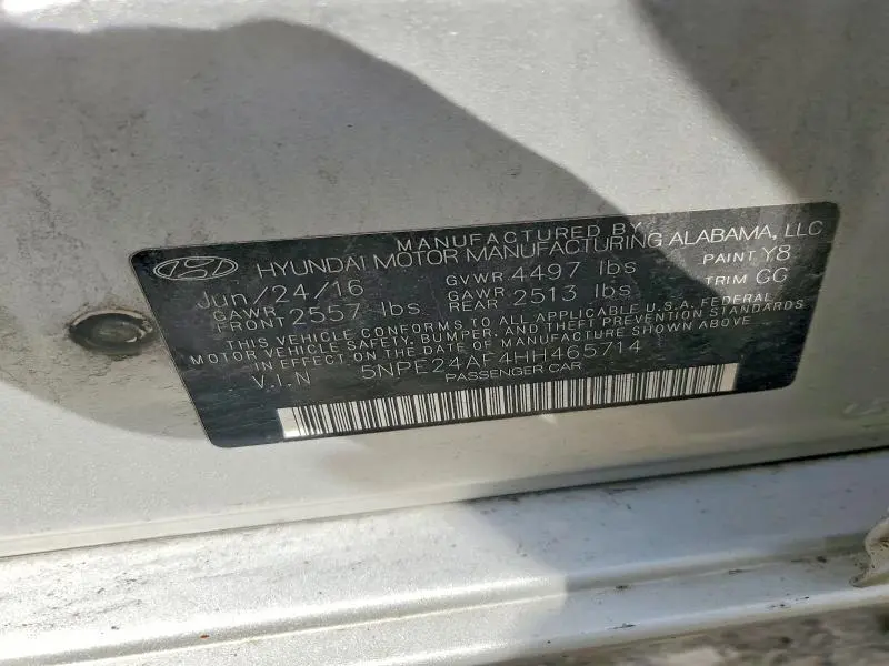 2017 HYUNDAI SONATA SE  