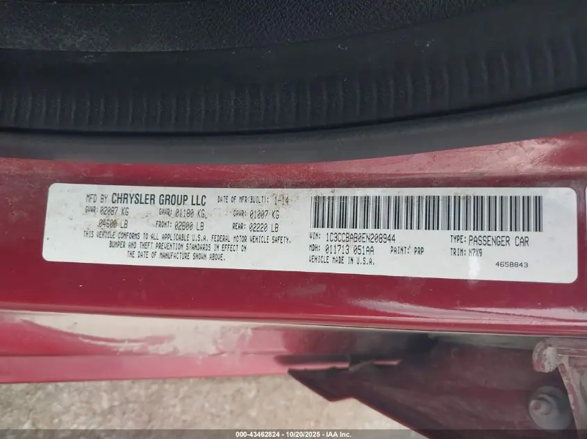 2014 CHRYSLER 200 LX