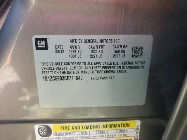2012 CHEVROLET MALIBU 1LT  