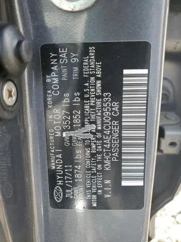 2012 HYUNDAI ACCENT GLS