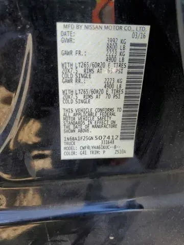 2016 NISSAN TITAN XD SL  
