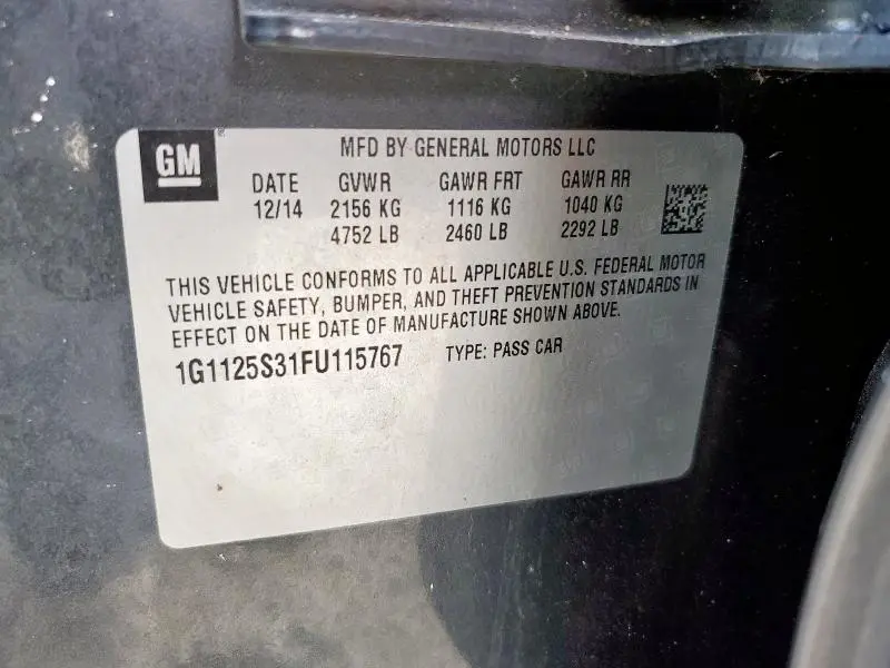 2015 CHEVROLET IMPALA LT  