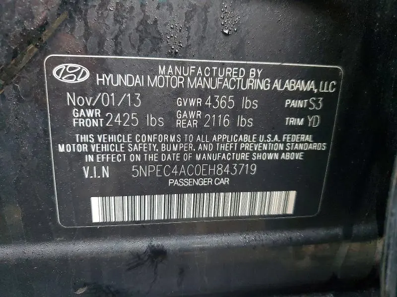 2014 HYUNDAI SONATA LIMITED  