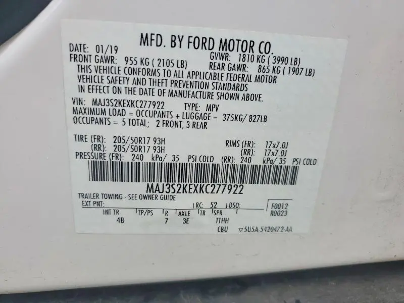 2019 FORD ECOSPORT TITANIUM  