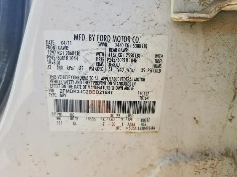 2011 FORD EDGE SEL  