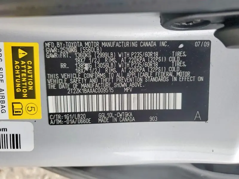 2010 LEXUS RX 350 BASE  