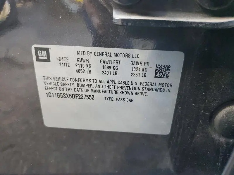 2013 CHEVROLET MALIBU 3LT  
