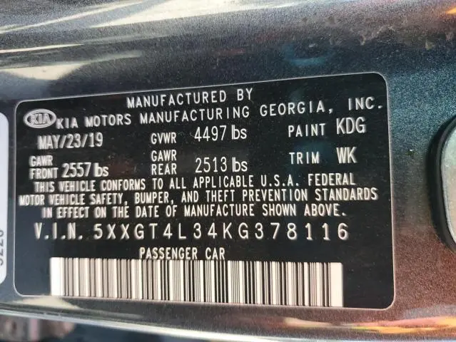 2019 KIA OPTIMA LX  