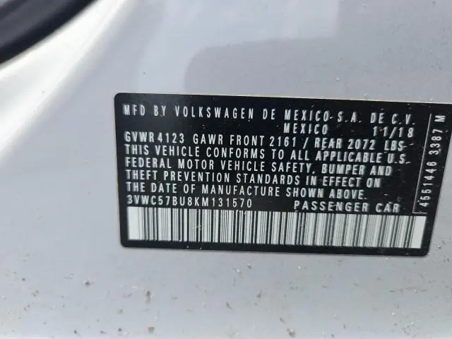 2019 VOLKSWAGEN JETTA S  