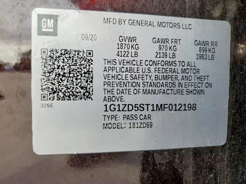 2021 CHEVROLET MALIBU LT  