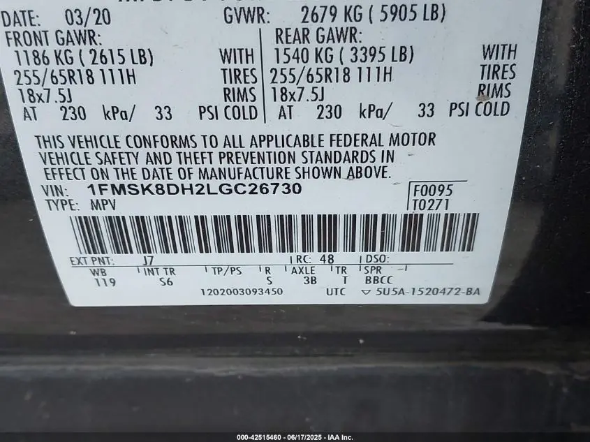 2020 FORD EXPLORER XLT