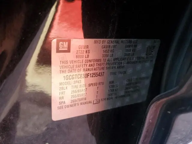 2015 CHEVROLET COLORADO Z71  