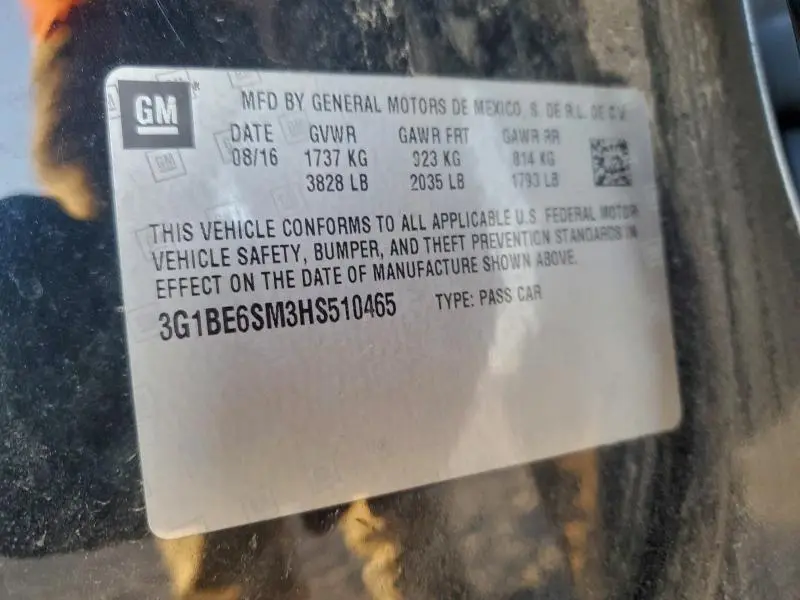 2017 CHEVROLET CRUZE LT  