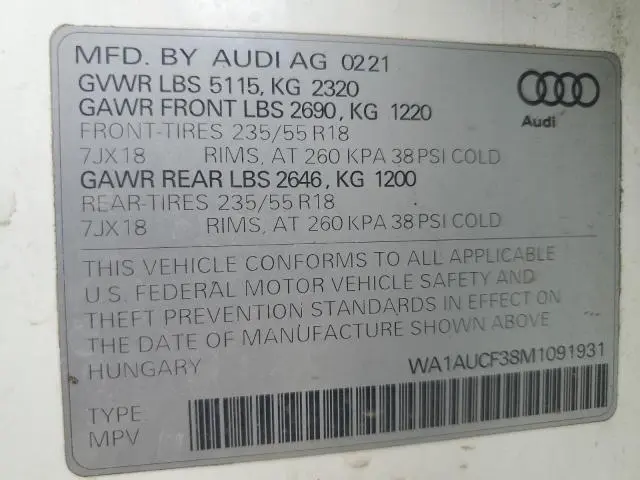 2021 AUDI Q3 PREMIUM 40  