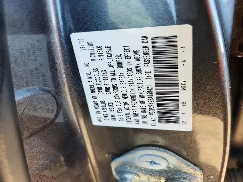 2011 HONDA ACCORD LXP  