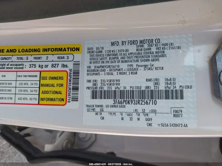 2018 FORD FUSION TITANIUM