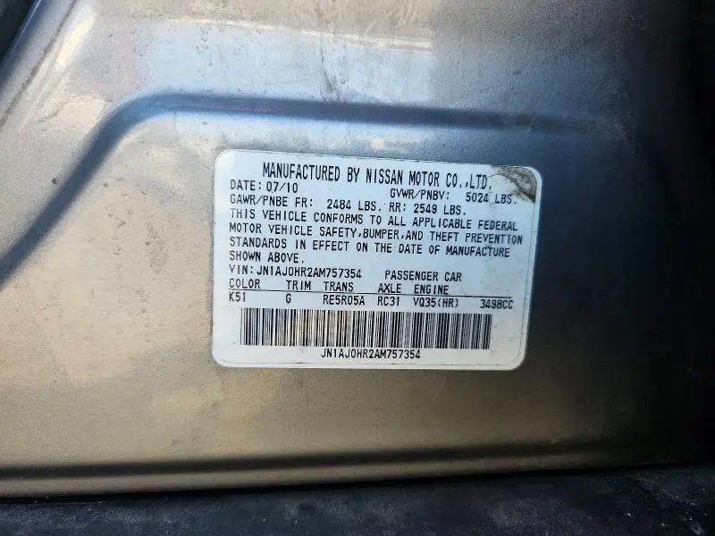 2010 INFINITI EX35 BASE  
