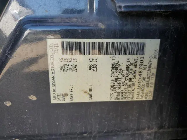 2012 NISSAN ALTIMA BASE  