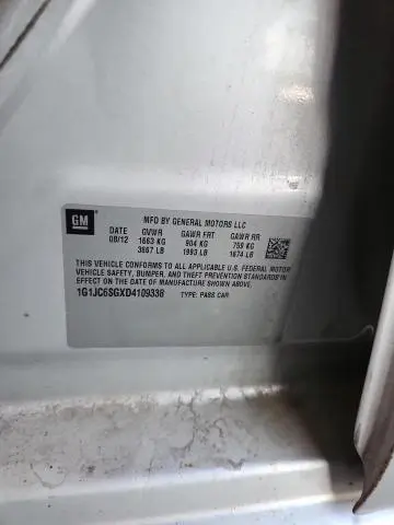 2013 CHEVROLET SONIC LT  