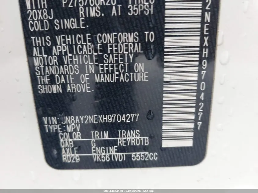 2017 NISSAN ARMADA PLATINUM