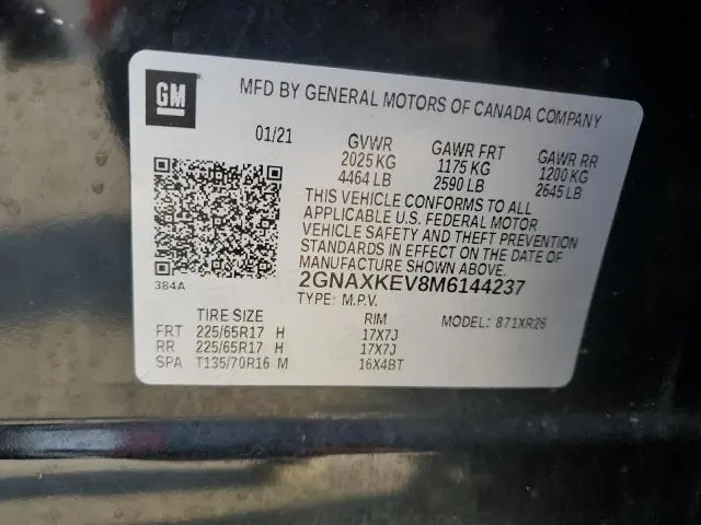 2021 CHEVROLET EQUINOX LT  