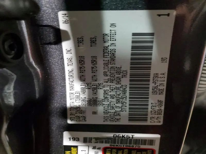 2014 TOYOTA TUNDRA CREWMAX SR5  