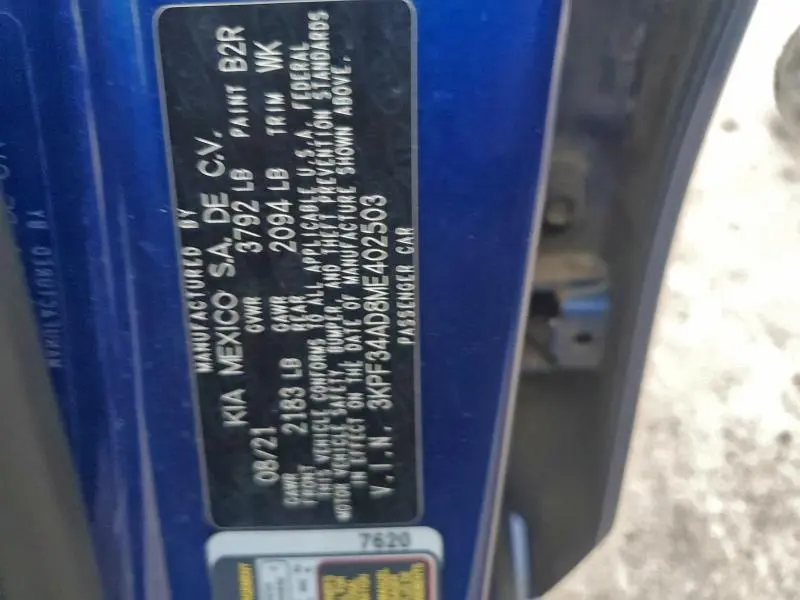 2021 KIA FORTE GT LINE  