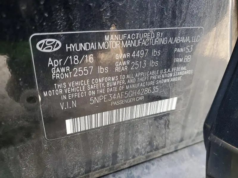 2016 HYUNDAI SONATA SPORT  