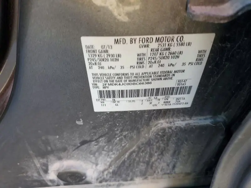 2013 FORD EDGE SEL  