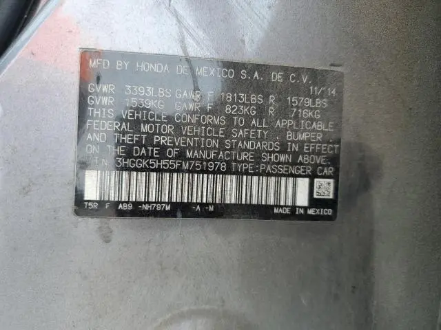 2015 HONDA FIT LX