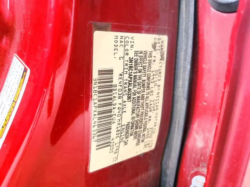 2010 NISSAN VERSA 1.8 S  