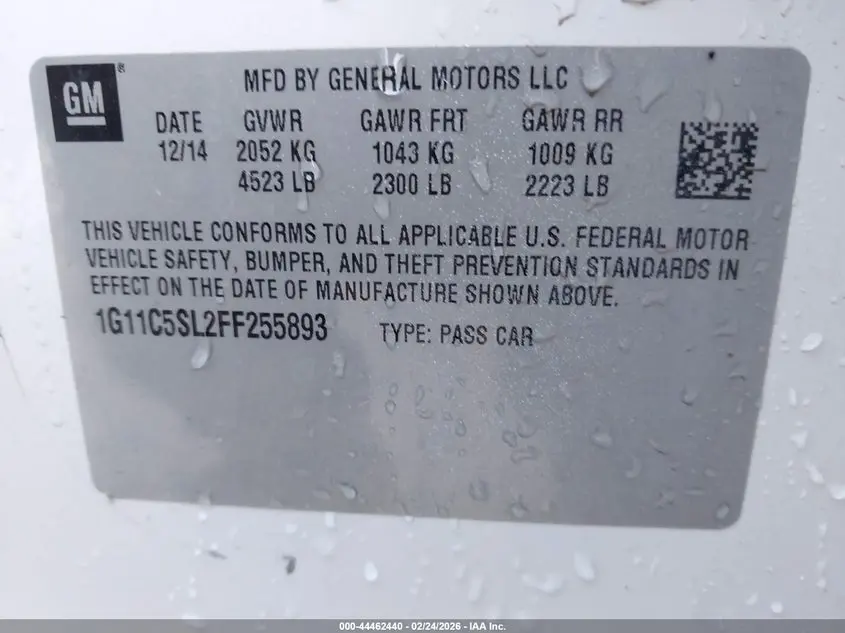 2015 CHEVROLET MALIBU 1LT