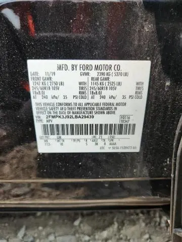 2020 FORD EDGE SEL  