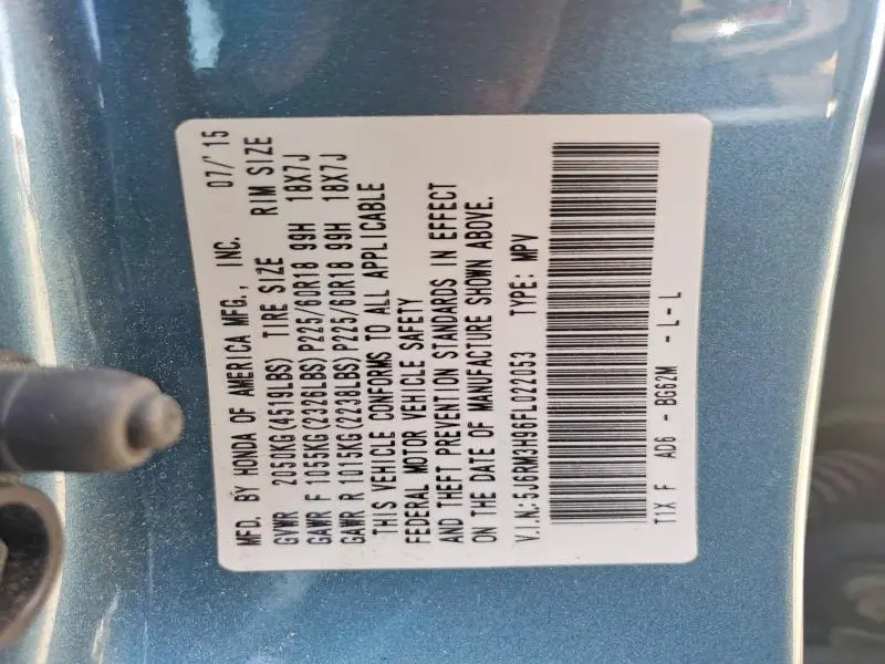 2015 HONDA CR-V TOURING  