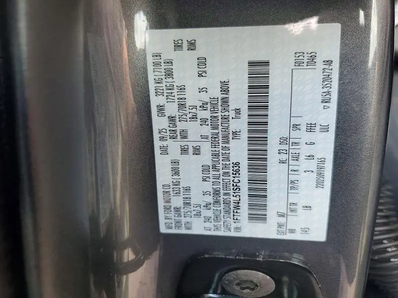 2025 FORD F150 TREMOR  