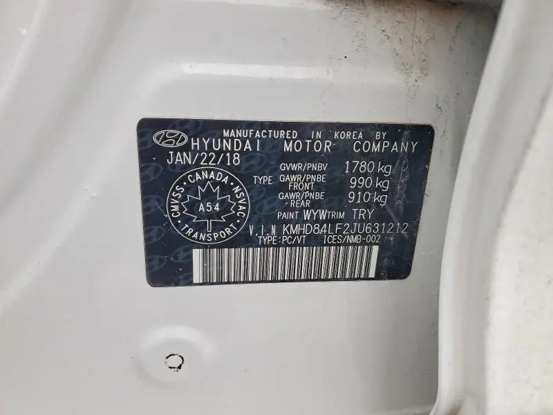 2018 HYUNDAI ELANTRA SEL  