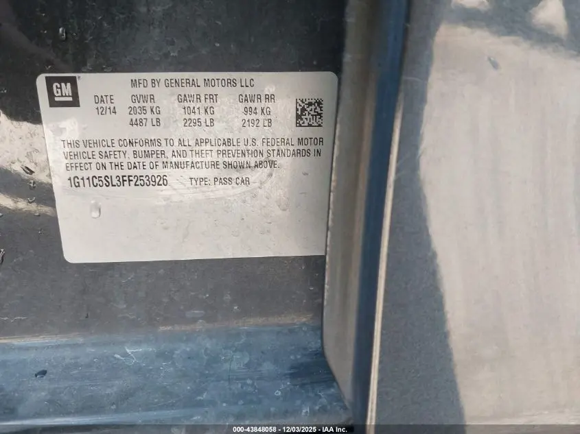 2015 CHEVROLET MALIBU 1LT