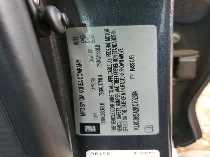 2019 CHEVROLET SPARK LS  