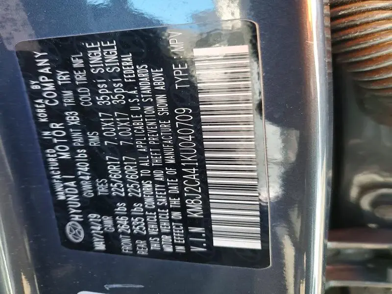 2019 HYUNDAI TUCSON SE  