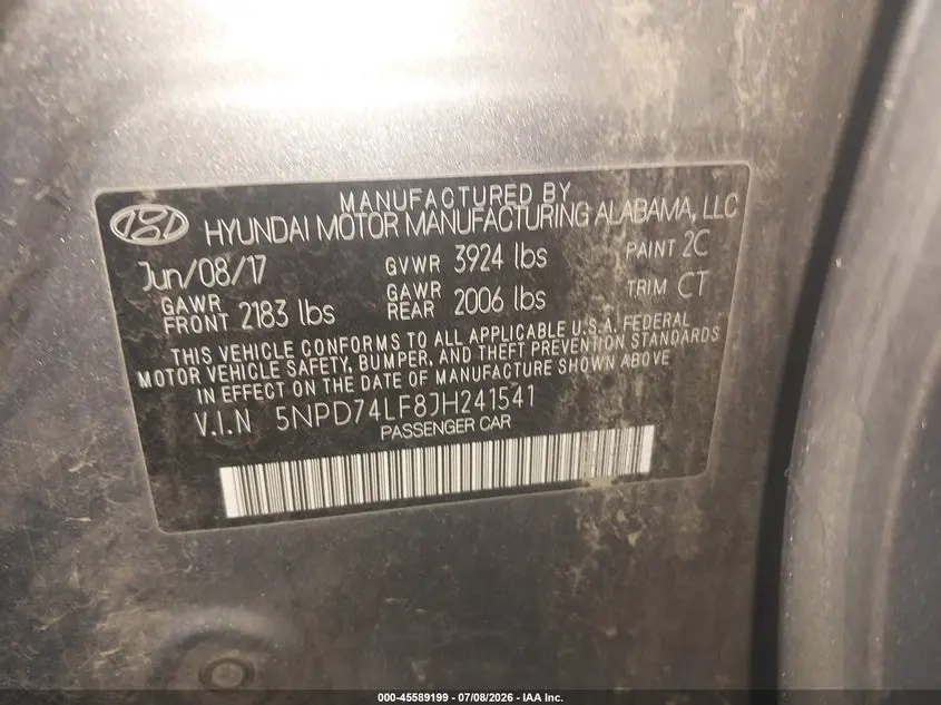 2018 HYUNDAI ELANTRA SE