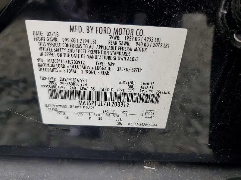 2018 FORD ECOSPORT SE  